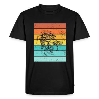 Olive food oil Retro Vegetarian Gift idea - Men's Premium Organic T-Shirt - black - Front - Nico (187cm)