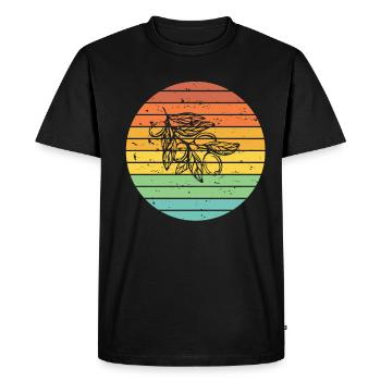 Olive food oil Retro Vegetarian Gift idea - Men's Premium Organic T-Shirt - black - Front - Nico (187cm)