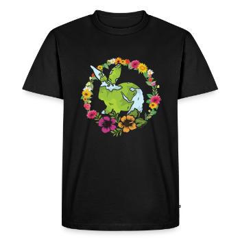 Jour de la Terre Mignon Lapin aime Planet World - T-shirt Premium bio Homme - noir - Devant - Nico (187cm)