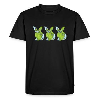 Jour de la Terre Mignon Lapin aime Planet World - T-shirt Premium bio Homme - noir - Devant - Nico (187cm)