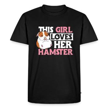 Cette fille aime le propriétaire de hamster en disant - T-shirt Premium bio Homme - noir - Devant - Nico (187cm)