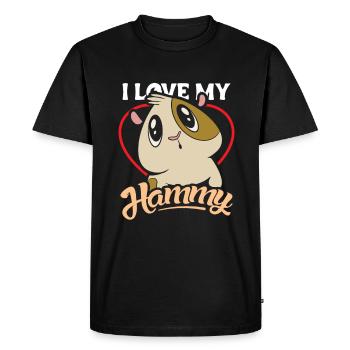 J’aime mon hammy hamster propriétaire Dire - T-shirt Premium bio Homme - noir - Devant - Nico (187cm)