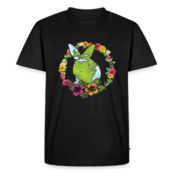 Jour de la Terre Mignon Lapin aime Planet World - T-shirt Premium bio Homme - noir - Devant - Nico (187cm)