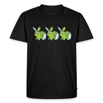 Jour de la Terre Mignon Lapin aime Planet World - T-shirt Premium bio Homme - noir - Devant - Nico (187cm)