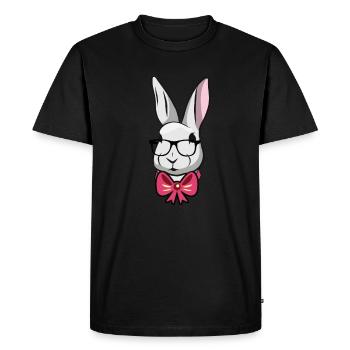 Cute Easter Rabbit Fly - Men's Premium Organic T-Shirt - black - Front - Nico (187cm)