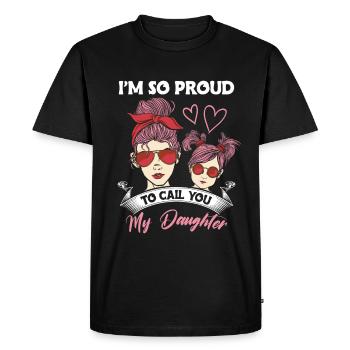 Proud Mom Love Daughter Lunettes de soleil Bandeau - T-shirt Premium bio Homme - noir - Devant - Nico (187cm)