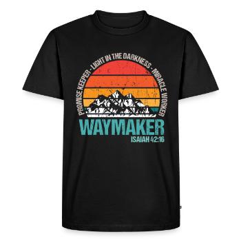 Waymaker Jésus Bible chrétienne Priez la religion - T-shirt Premium bio Homme - noir - Devant - Nico (187cm)