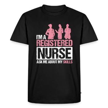 Hôpital de soins infirmiers autorisés - T-shirt Premium bio Homme - noir - Devant - Nico (187cm)