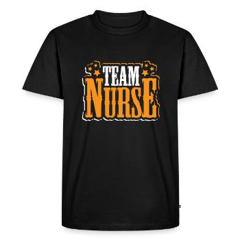 Team Nurse Nursing Hospital Medicine - Men's Premium Organic T-Shirt - black - Front - Nico (187cm)