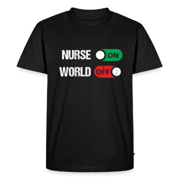 Nurse on World off Nursing Doctor - Men's Premium Organic T-Shirt - black - Front - Nico (187cm)