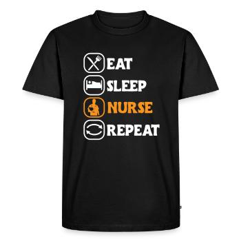 Manger Sleep Nurse Répéter Nursing Medical Gift idea - T-shirt Premium bio Homme - noir - Devant - Nico (187cm)