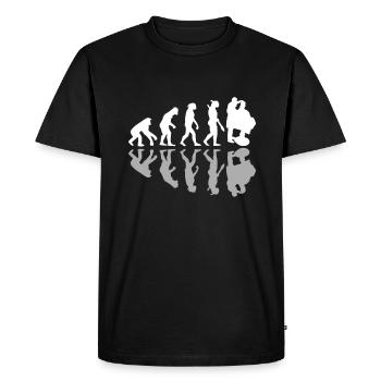 Human Evolution Barber Hairdresser Barbershop - Men's Premium Organic T-Shirt - black - Front - Nico (187cm)