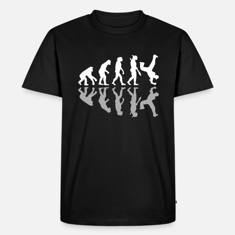 Breakdancing Human Evolution Dancer Breakdance - Men's Premium Organic T-Shirt - black