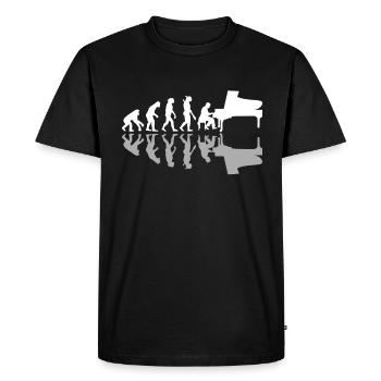 Pianiste Human Evolution Piano Lovers Musicien - T-shirt Premium bio Homme - noir - Devant - Nico (187cm)