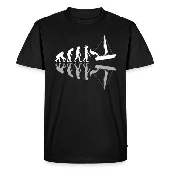 Sailing Human Evolution Sailboat Sailor Sail - Men's Premium Organic T-Shirt - black - Front - Nico (187cm)