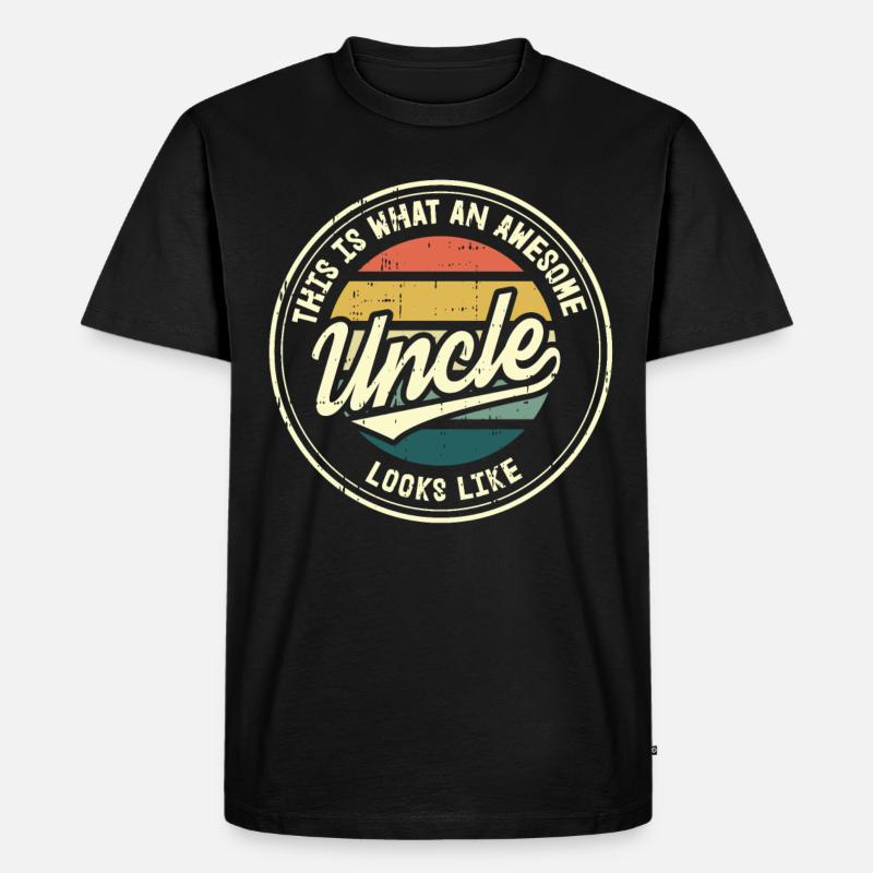 Bester Onkel Retro Patenonkel Geschenk - Männer Premium Bio T-Shirt - Schwarz