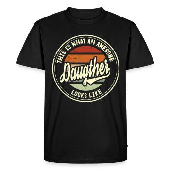 Meilleure fille qui ressemble à un cadeau rétro familial - T-shirt Premium bio Homme - noir - Devant - Nico (187cm)