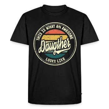Meilleure fille qui ressemble à un cadeau rétro familial - T-shirt Premium bio Homme - noir - Devant - Nico (187cm)