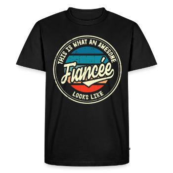 Fiancée Best Wedding Proposal Retro Gift - Men's Premium Organic T-Shirt - black - Front - Nico (187cm)