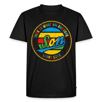 Voici à quoi ressemble un fils génial - T-shirt Premium bio Homme - noir - Devant - Nico (187cm)