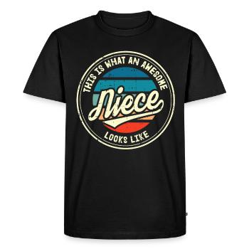 Meilleur cadeau rétro de nièce au monde - T-shirt Premium bio Homme - noir - Devant - Nico (187cm)