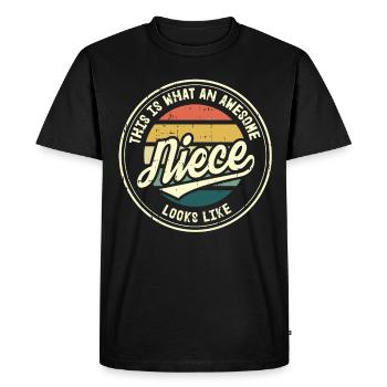Meilleur cadeau rétro de nièce au monde - T-shirt Premium bio Homme - noir - Devant - Nico (187cm)