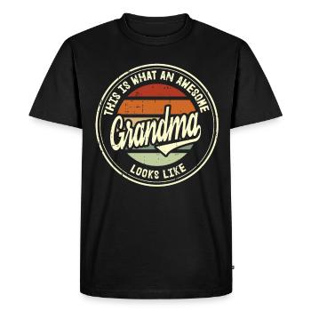 Meilleure grand-mère grand-mère au monde Cadeau rétro - T-shirt Premium bio Homme - noir - Devant - Nico (187cm)