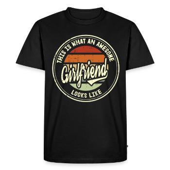 Meilleur ami au monde Cadeau rétro de petite amie - T-shirt Premium bio Homme - noir - Devant - Nico (187cm)