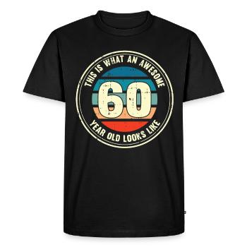 60th birthday so you see with 60 retro gift - Men's Premium Organic T-Shirt - black - Front - Nico (187cm)