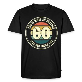 60th birthday so you see with 60 retro gift - Men's Premium Organic T-Shirt - black - Front - Nico (187cm)