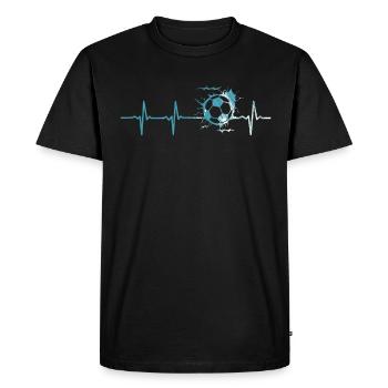 Battement de cœur de football - T-shirt Premium bio Homme - noir - Devant - Nico (187cm)