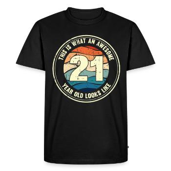 21ème anniversaire pour que vous voyiez avec 21 cadeaux rétro - T-shirt Premium bio Homme - noir - Devant - Nico (187cm)