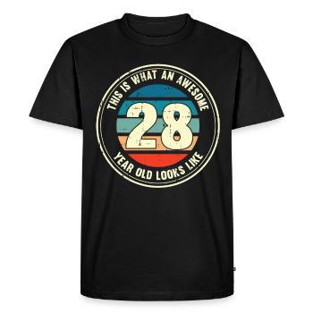28ème anniversaire pour que vous voyiez avec 28 cadeaux rétro - T-shirt Premium bio Homme - noir - Devant - Nico (187cm)