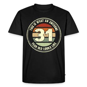 31e anniversaire: voici comment vous voyez rétro à 31 ans - T-shirt Premium bio Homme - noir - Devant - Nico (187cm)