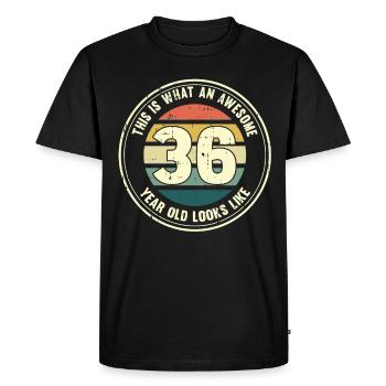 36e anniversaire pour que vous voyiez avec 36 cadeaux rétro - T-shirt Premium bio Homme - noir - Devant - Nico (187cm)
