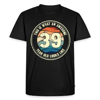 39e anniversaire pour que vous voyiez avec 39 cadeaux rétro - T-shirt Premium bio Homme - noir - Devant - Nico (187cm)