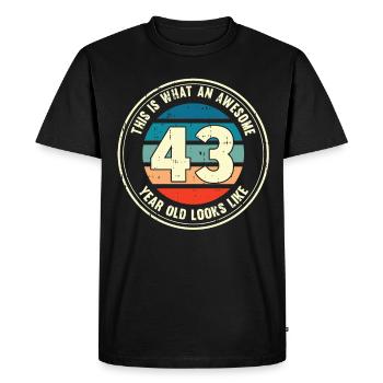 43ème anniversaire pour que vous voyiez avec 43 cadeau rétro - T-shirt Premium bio Homme - noir - Devant - Nico (187cm)