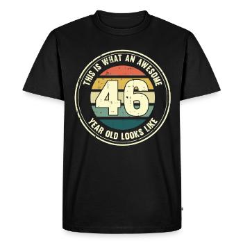 46e anniversaire pour que vous voyiez avec 46 cadeaux rétro - T-shirt Premium bio Homme - noir - Devant - Nico (187cm)