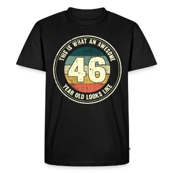 46e anniversaire pour que vous voyiez avec 46 cadeaux rétro - T-shirt Premium bio Homme - noir - Devant - Nico (187cm)