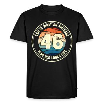 46e anniversaire pour que vous voyiez avec 46 cadeaux rétro - T-shirt Premium bio Homme - noir - Devant - Nico (187cm)