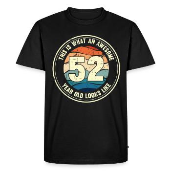 52e anniversaire pour que vous voyiez avec 52 cadeaux rétro - T-shirt Premium bio Homme - noir - Devant - Nico (187cm)