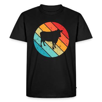 Cow Animal Farmer Moo Retro Farm Gift - T-shirt Premium bio Homme - noir - Devant - Nico (187cm)