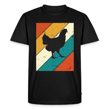 Poulets Retro Coq Farmer Retro Farm Cadeau - T-shirt Premium bio Homme - noir - Devant - Nico (187cm)