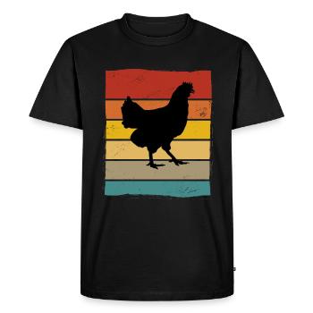 Poulets Retro Coq Farmer Retro Farm Cadeau - T-shirt Premium bio Homme - noir - Devant - Nico (187cm)