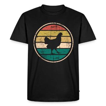 Poulets Retro Coq Farmer Retro Farm Cadeau - T-shirt Premium bio Homme - noir - Devant - Nico (187cm)