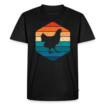 Coq Poulet Poulets Agriculteur Rétro Ferme Cadeau - T-shirt Premium bio Homme - noir - Devant - Nico (187cm)