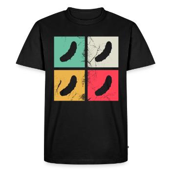 Concombre cornichon Kukumer rétro cadeau - T-shirt Premium bio Homme - noir - Devant - Nico (187cm)