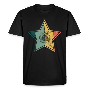 Fleur de tournesol Cadeau rétro - T-shirt Premium bio Homme - noir - Devant - Nico (187cm)