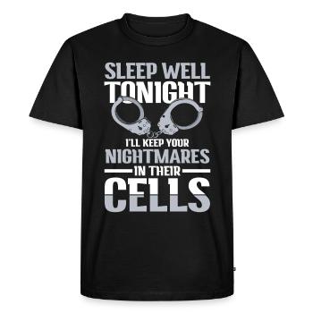 Funny Correction Officer Sleep Well In Their Cell - Männer Premium Bio T-Shirt - Schwarz - Vorne - Nico (187cm)