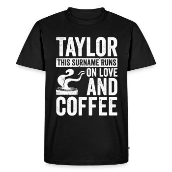 Idée cadeau de l’équipe de la famille de grains de café Taylor - T-shirt Premium bio Homme - noir - Devant - Nico (187cm)